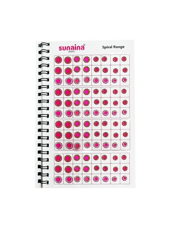 Sunaina (Original) Spiral Multicolor Round Tikka Bindi Sticker Kumkum || Forehead Golden/Silver 2 In 1 Crystal Stone Bindi Book For Women & Girls (Pack Of 948 Bindis)