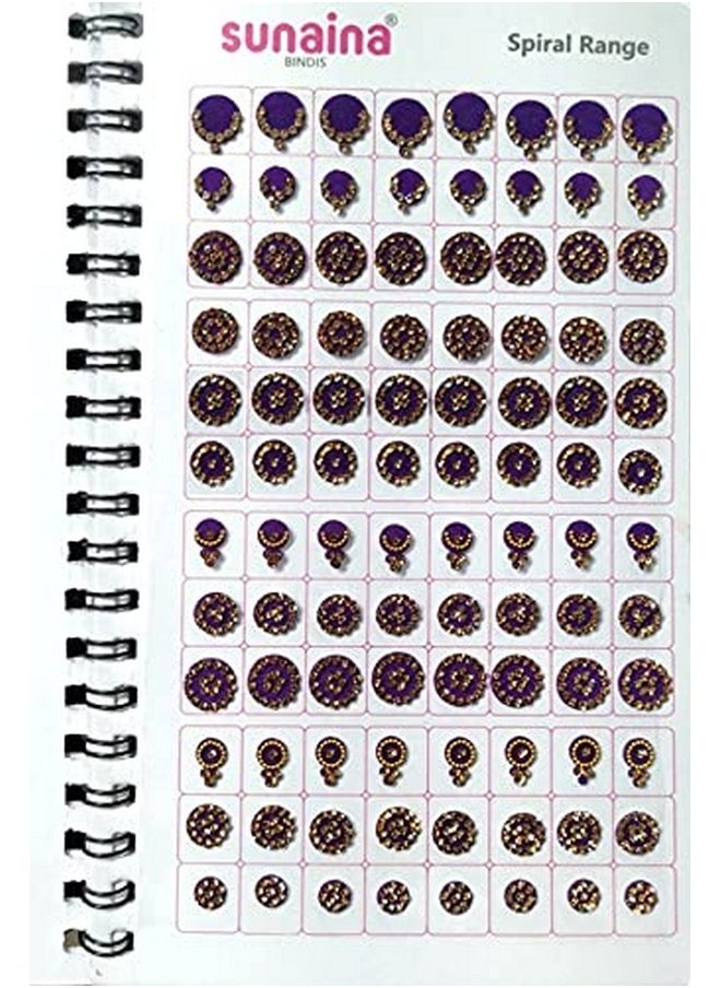 Sunaina (Original) Spiral Multicolour Mix Design And Mix Self-Adhesive Size Full Stone Bindi Book For Women