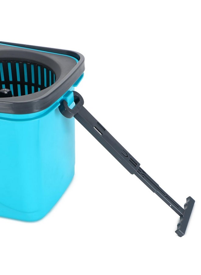 Square Steel Dry Bucket Mop With 360 Degree Spin And Jaali Bucket Mop Set With 2 Refilis (Sky Blue) Mop Set (Blue) (Square Mop S.S. Jali)