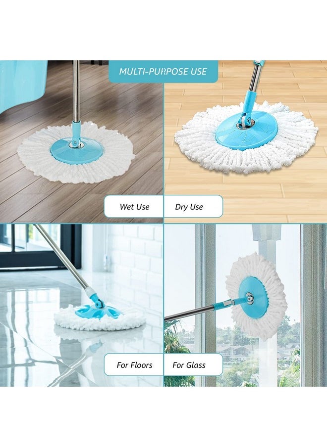 Plastic Elite Spin Mop With Bigger Wheels And Auto- Fold Handle 2 Microfiber Wet Dry Mophead Floor Cleaning Pocha Removable Wringer 360 Floor Cleaner For Home And Offices