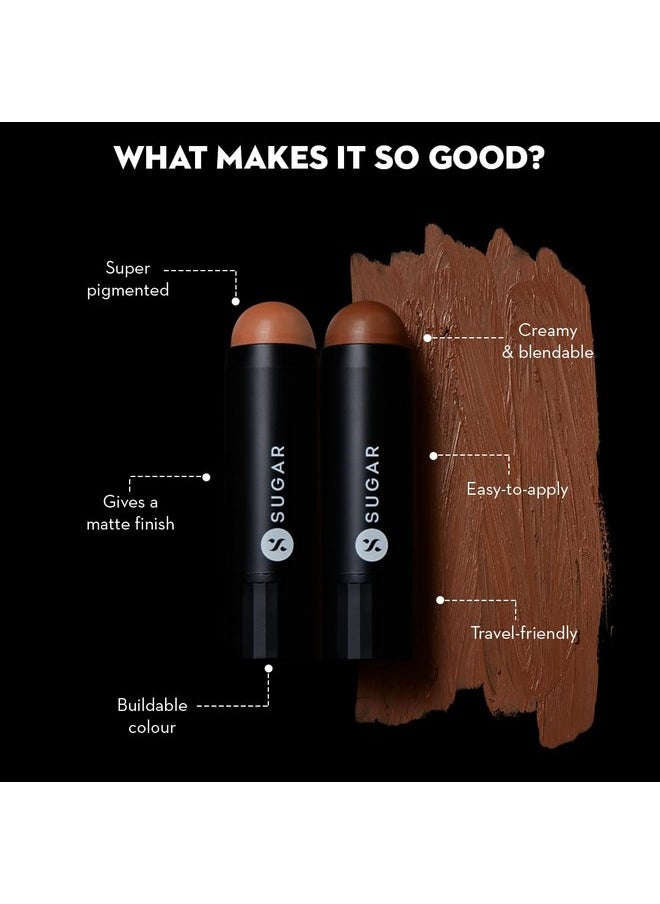 Face Fwd >> Contour Stick | Matte Finish & Longlasting Formula | Creamy & Blendable | 9Gm - 02 Espresso Edge (Coffee Brown)