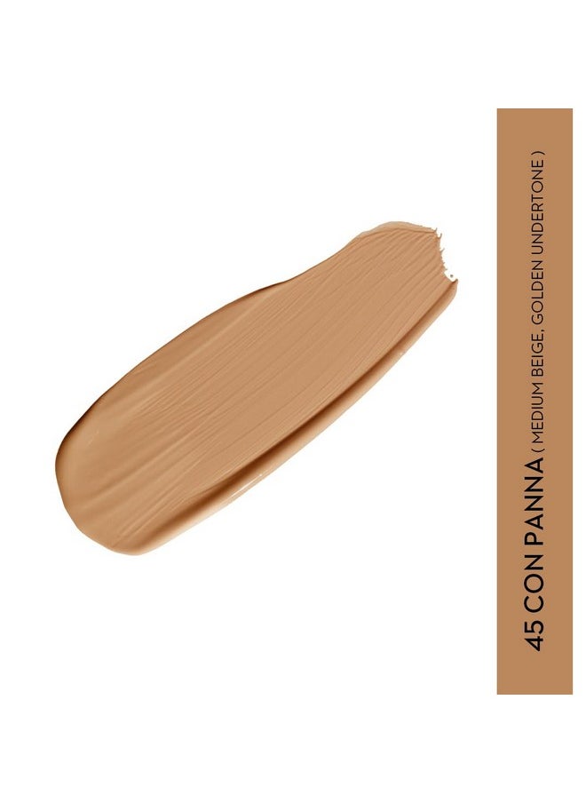 Magic Wand Full Coverage Concealer | Matte | Waterproof |For All Skin Types | Lasts Upto 8 Hrs | 8.4Gm - 45 Con Panna (Medium Beige Full Coverage Concealer With Golden Undertone)