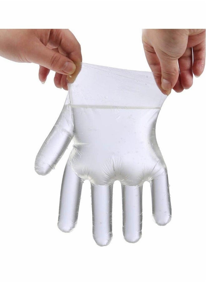 Disposable Plastic Gloves,  Plastic Food Safe Disposable Gloves, Polyethylene Clear Work Gloves(500 PCS)