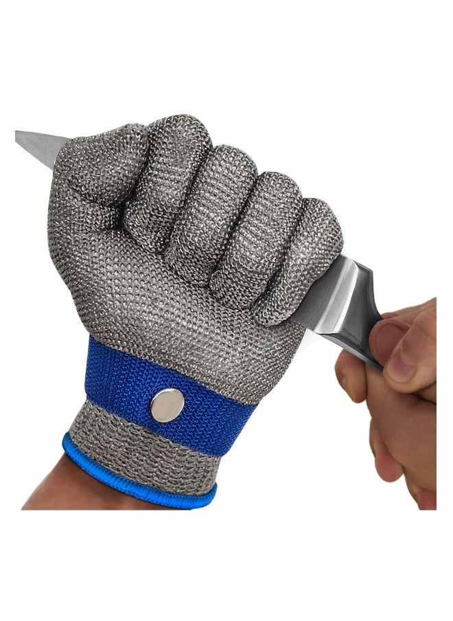 Cut Resistant Glove Level 9 Cutting Glove Stainless Steel Wire Mesh Metal Glove for Kitchen, Garden, Fishing, Durable Cut Glove for Men or Women (XL)