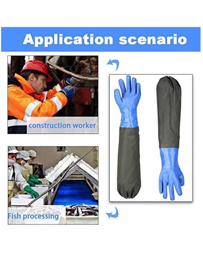 Plastic Gloves Pond Cleaning Gloves Drainage Gloves Full Arm Gloves Elastic Band PU Gloves Wear Resistant Waterproof