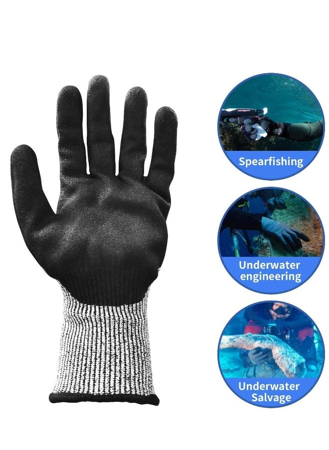 Cut Resistant Gloves Safety Work Anti Cut And Anti-Blow, Touch Screen Compatible, Ergonomic Water Mechanical resistance For Spearfishing, Lobster Surfing Fishing