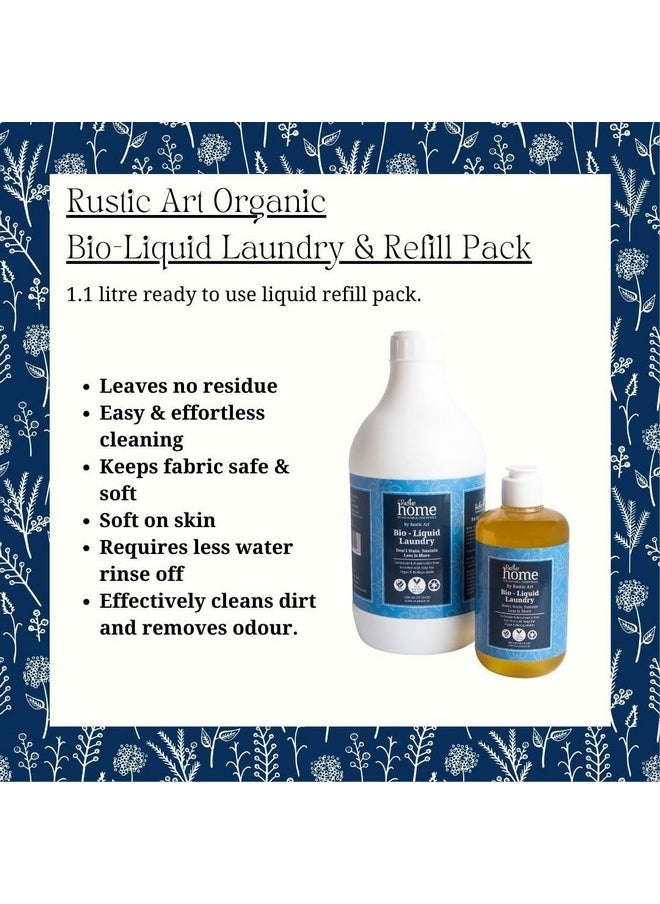 Home Organic Bio-Liquid Laundry | Enriched With Soapnut & Lemon | Front & Top Load Washing Machine | Works In Hard Water (1100 Ml)