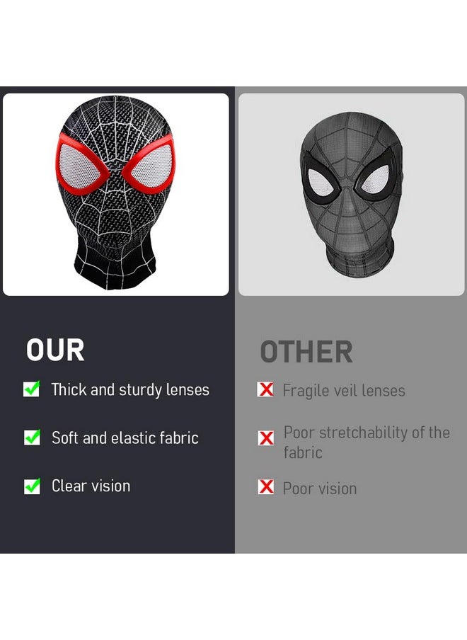 ® 3D Spider-Man Mask And Gloves Gift, Spiderman Masks Spider Man Cosplay Costumes Superhero Lenses For Adult Kids, Role Play Superhero Masks For Halloween Masquerade Cosplay (Black)