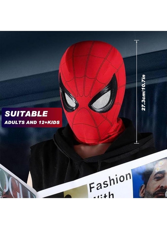 � 3D Spider-Man Mask With Moving Eyes, Jaw Motion Activated Blinking Eyelid Spider-Man Head Cover, Spiderman Masks Spider Man Cosplay Costumes Mask For Adult Kids Halloween Masquerade Cosplay