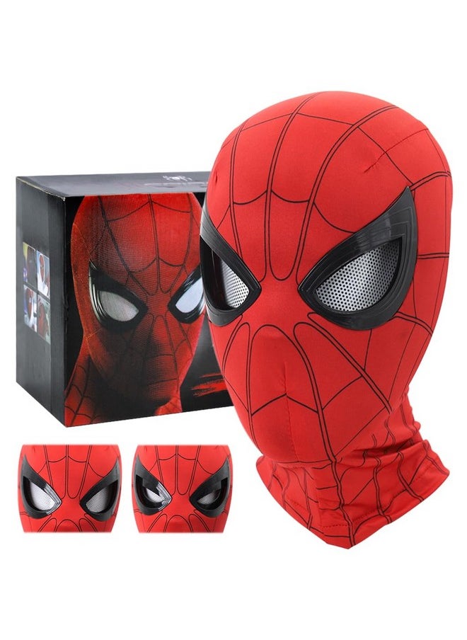 � 3D Spider-Man Mask With Moving Eyes, Jaw Motion Activated Blinking Eyelid Spider-Man Head Cover, Spiderman Masks Spider Man Cosplay Costumes Mask For Adult Kids Halloween Masquerade Cosplay