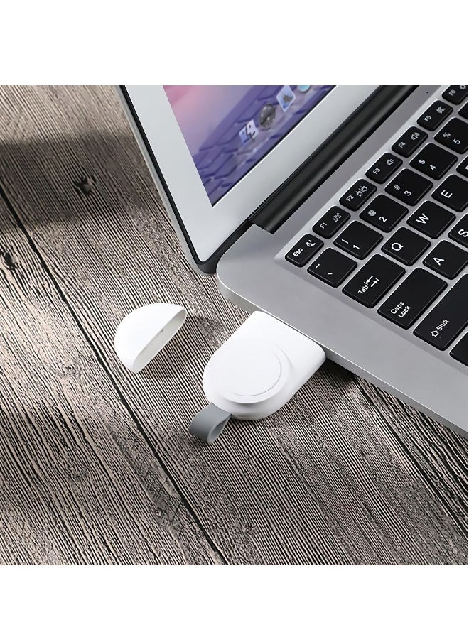 Watch Charger for Apple Watch Series Magnetic Wireless Compact Portable USB Fast Charger Compatible with iWatch 6/Se/5/4/3/2/1(White)