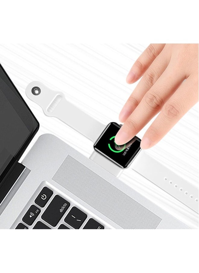 Watch Charger for Apple Watch Series Magnetic Wireless Compact Portable USB Fast Charger Compatible with iWatch 6/Se/5/4/3/2/1(White)