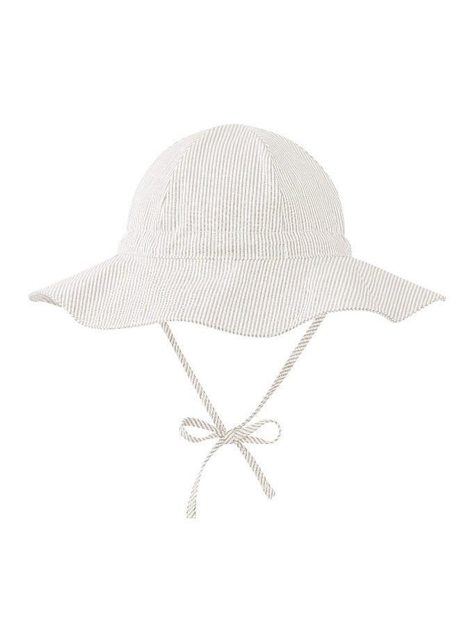 Baby Sun Hat, Infant Wide Brim Beach Hat, UPF 50+ Summer Bucket Hat, Suitable for 2-4T Baby Boy Girls(L)