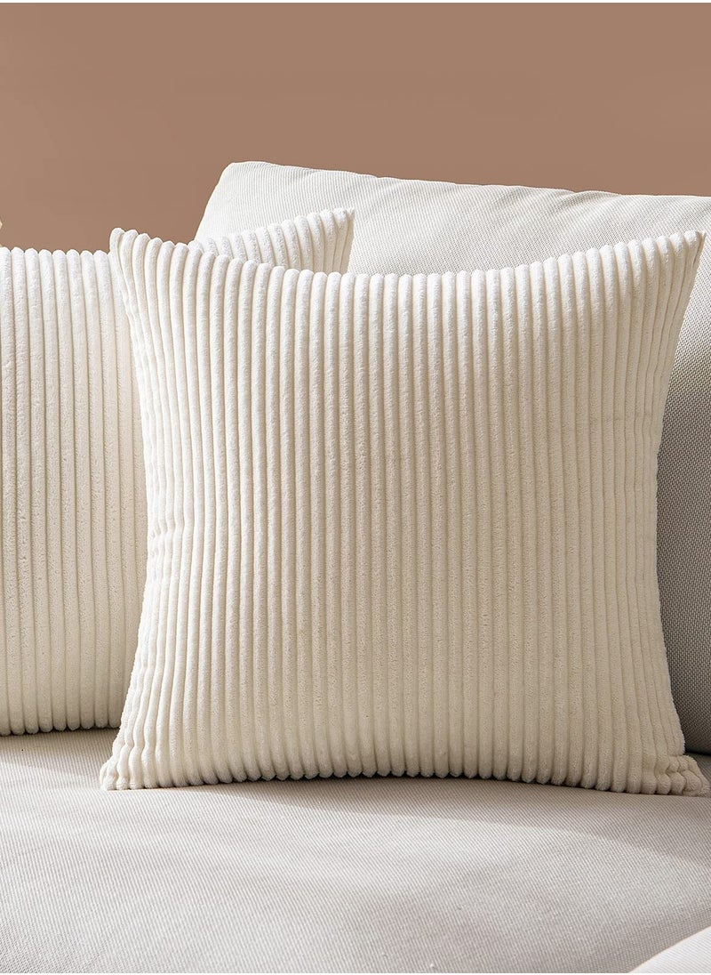 4PCS Beige Corduroy Cushion Cover 45*45CM Square Sofa Pillow Cover Can be used for Bedroom Living Room Pillow Cover