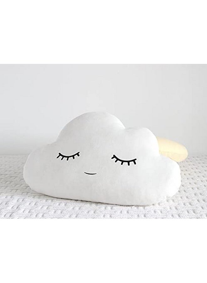 Cute Cloud Moon Star Cot Cushion With Crown (Pack Of 3, 16X16 Inch, Velvet) Kids Cushion, Soft Toy, Soft Plush Pillow, Cot Cushion, Nursery Décor, Baby Cushion