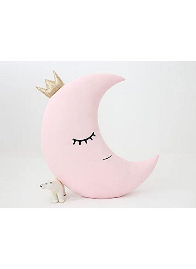 Cute Cloud Moon Star Cot Cushion With Crown (Pack Of 3, 16X16 Inch, Velvet) Kids Cushion, Soft Toy, Soft Plush Pillow, Cot Cushion, Nursery Décor, Baby Cushion