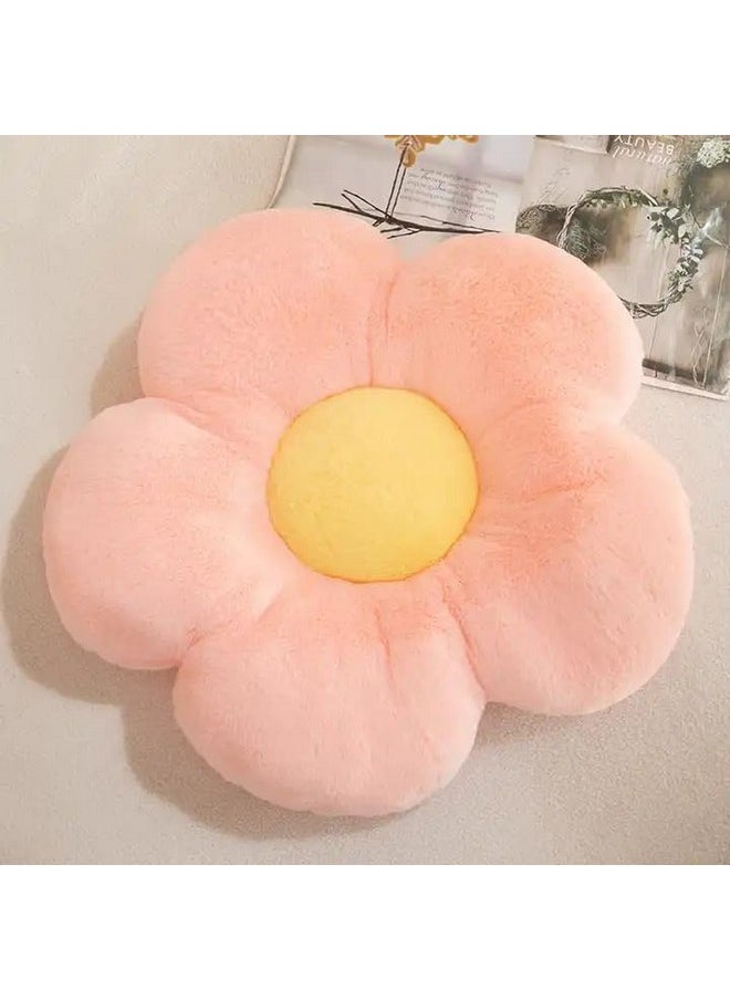 Sunflower Shaped Throw Pillows Cute Preppy Decorative Pillows Floor Cushion For Girls Bedroom Bed Room Couch Sofa Chair Aesthetic Decor (Pink,35Cm)