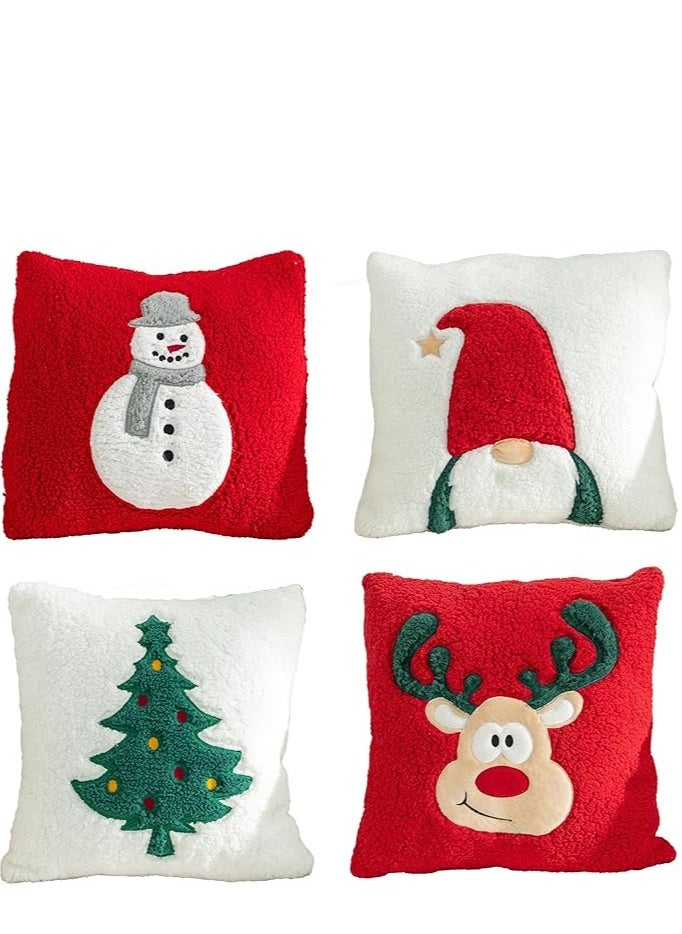 Set of 4 Throw Pillow Covers for Sofa, 18