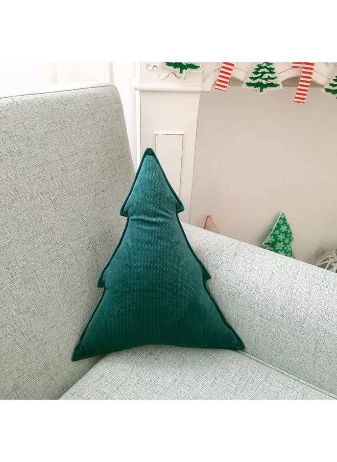 Christmas Tree Shape Cushion For Living Room Sofa (Pack Of 2, 16X16 Inch, Green) Christmas Theme Cushion, Sofa Cushion, Christmas Decor, Xmas Gift, Best Gift For Christmas