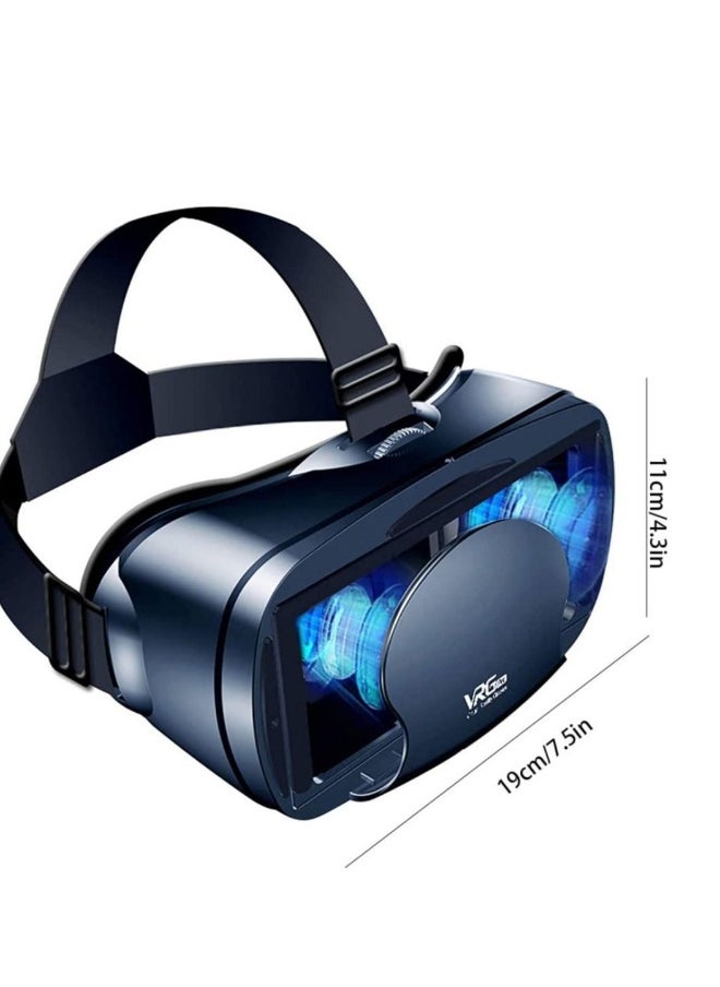 VR Headset Virtual Reality Glasses for Android Phone New Goggles 3D Movies Games Compatible Soft Comfortable Adjustable Distance Black