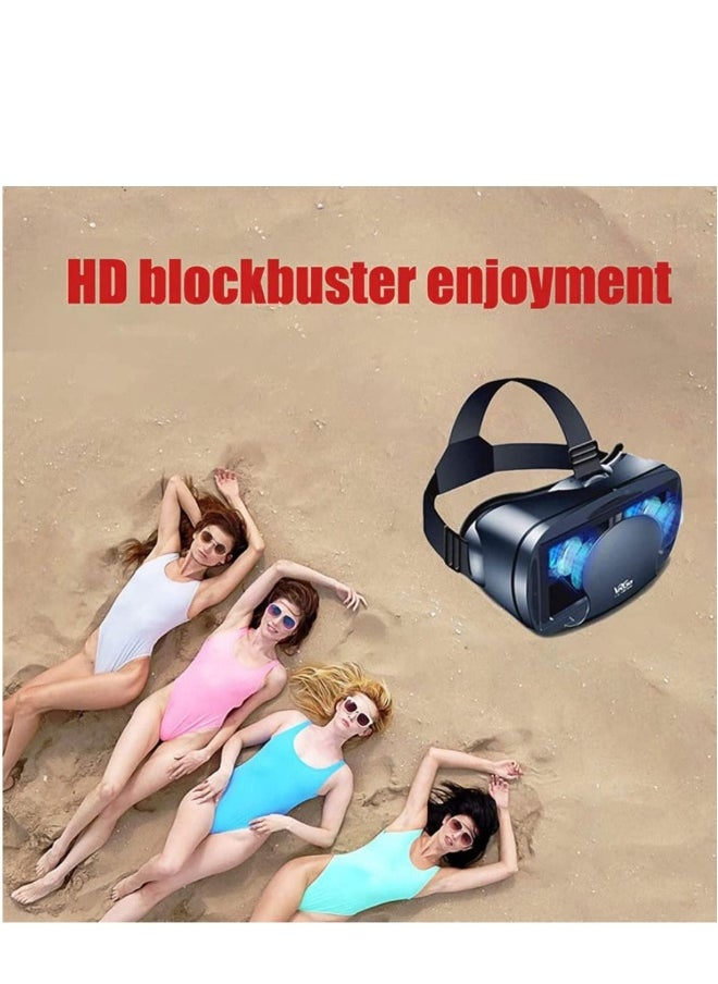 VR Headset Virtual Reality Glasses for Android Phone New Goggles 3D Movies Games Compatible Soft Comfortable Adjustable Distance Black