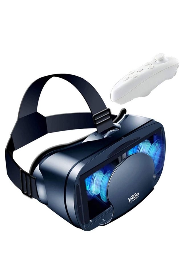 VR Headset Virtual Reality Glasses for Android Phone New Goggles 3D Movies Games Compatible Soft Comfortable Adjustable Distance Black