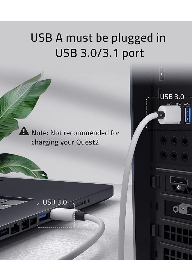 Link Cable 5 Meters for Oculus Quest 2 Accessories and PC/Steam VR, High Speed PC Data Transfer, USB 3.0 to USB C Cable for VR Headset and Gaming PC