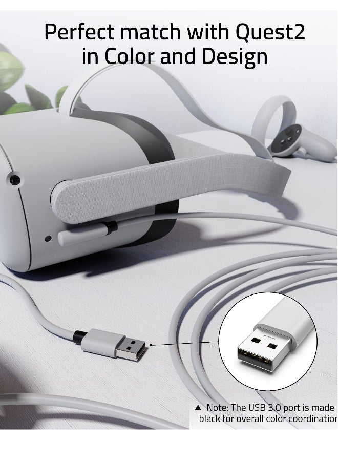 Link Cable 5 Meters for Oculus Quest 2 Accessories and PC/Steam VR, High Speed PC Data Transfer, USB 3.0 to USB C Cable for VR Headset and Gaming PC