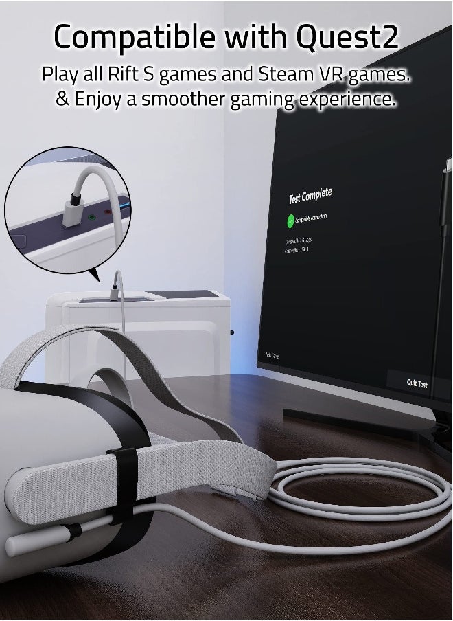 Link Cable 5 Meters for Oculus Quest 2 Accessories and PC/Steam VR, High Speed PC Data Transfer, USB 3.0 to USB C Cable for VR Headset and Gaming PC