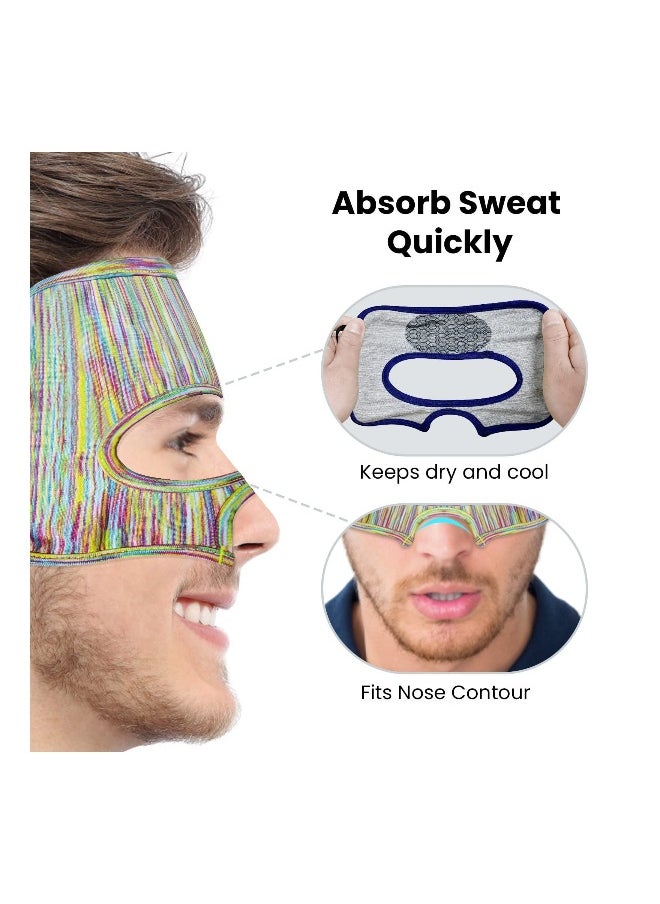 VR Eye Mask Cover, Breathable Sweat Band Designed Adjustable Sizes, Breathable Sweat Band for VR Workout for Mate Quest 2/ for Oculus Rifts/ for HTC Vive Pro 2 (3 pcs)