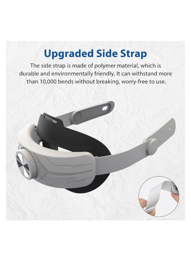 Head Strap for Meta Quest 3, Super Soft and Skin Friendly PU Surface, Elite Strap Replacement, Adjustable Enhanced Support and Lightweight Design VR Accessories for Meta Quest 3