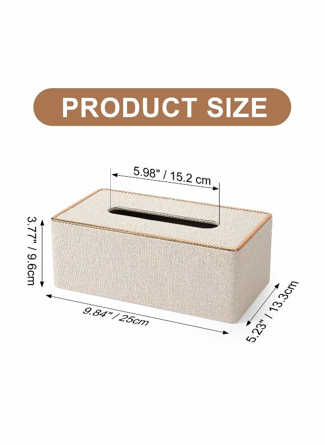 Tissue Box Cover, PU Leather Tissue Box Holder Rectangular Box Covers for Home/Office/Car Decoration 9.84