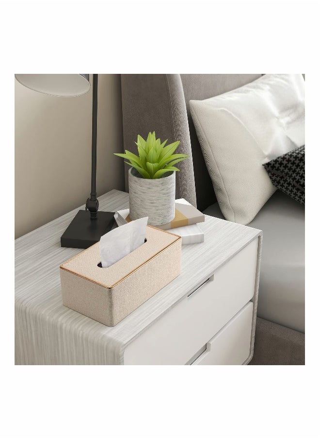 Tissue Box Cover, PU Leather Tissue Box Holder Rectangular Box Covers for Home/Office/Car Decoration 9.84