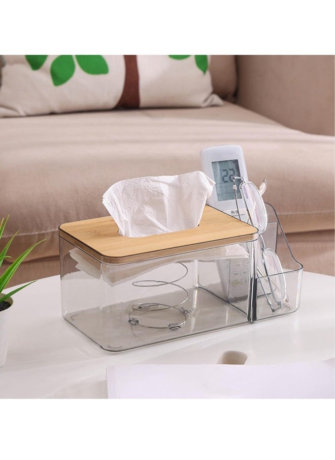 Tissue Box Cover，Acrylic Tissue Box Holder,Clear Tissue Box Holder,Rectangular Tissue Box Cover Dryer Sheet Dispenser for Bathroom, Kitchen, Home