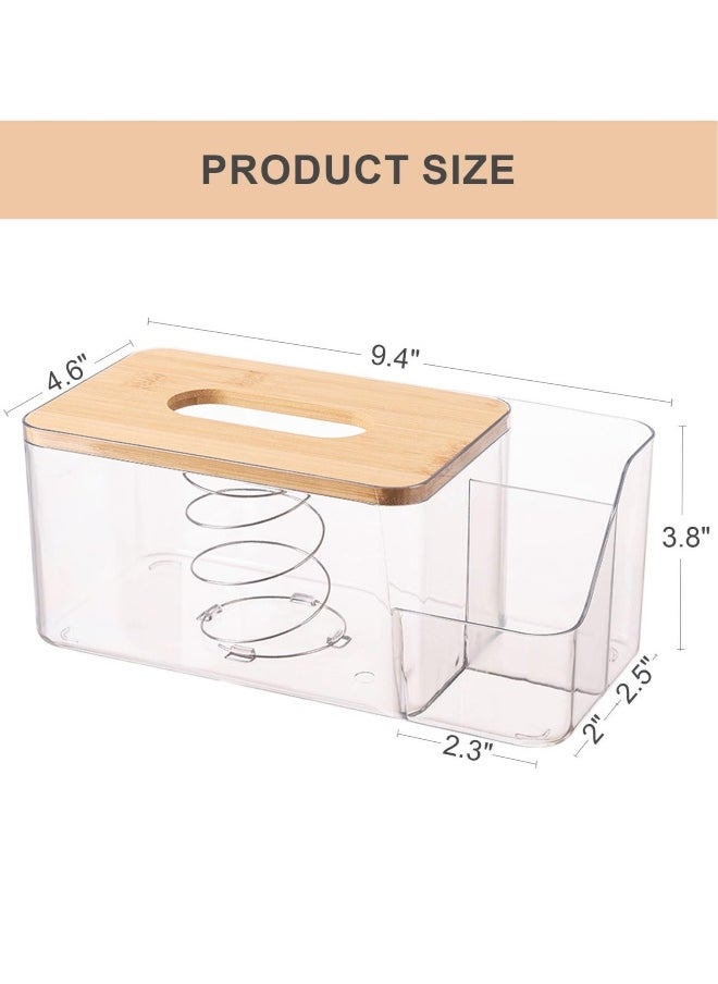 Tissue Box Cover，Acrylic Tissue Box Holder,Clear Tissue Box Holder,Rectangular Tissue Box Cover Dryer Sheet Dispenser for Bathroom, Kitchen, Home