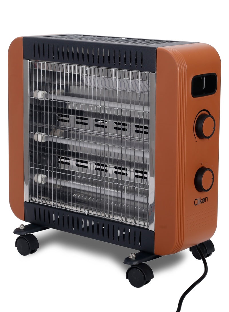 1800-2000W Quartz Heater: Efficient & Stylish Heating Solution 2000 W CK4243 Brown/Black