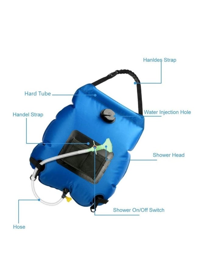 Solar Shower Bag,5 gallons/20L Solar Heating Camping Shower Bag with Removable Hose and On-Off Switchable Shower Head for Camping Beach Swimming Outdoor Traveling Hiking