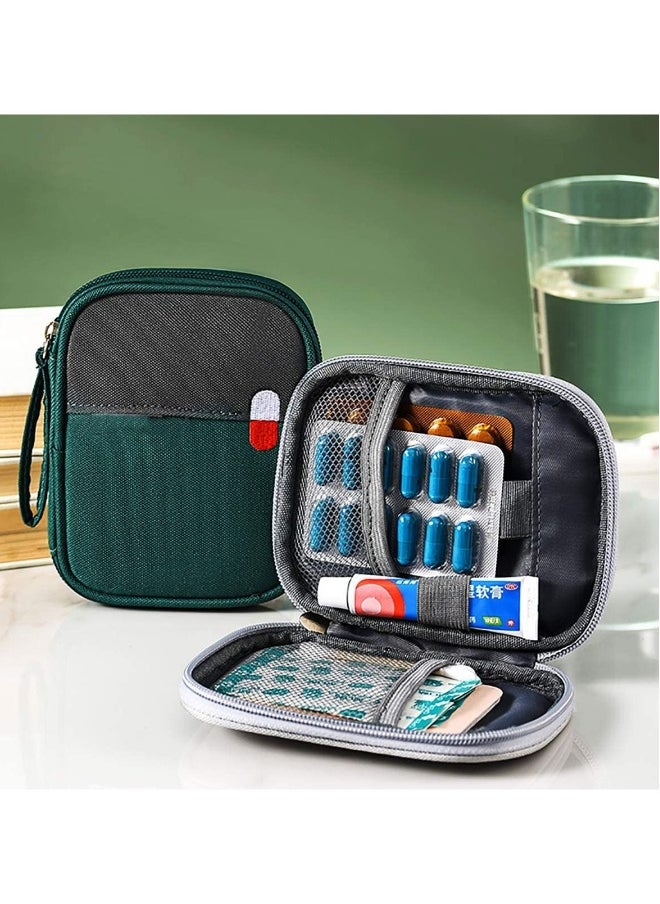 Empty First Aid Bags Travel Medical Supplies Cosmetic Organizer Insulated Medicine Bag Convenient Safety Kit Suit for Family Outdoors Hiking Camping Car Office Workplace Green