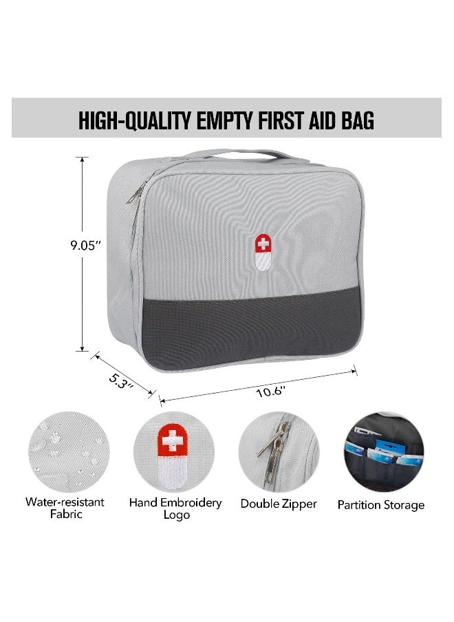 Empty First Aid Bags Travel Medical Supplies Cosmetic Organizer Insulated Medicine Bag Convenient Safety Kit Suit for Family Outdoors Hiking Camping Car Office Workplace