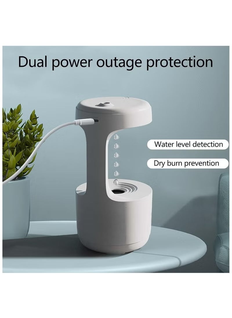 Anti-Gravity Humidifier, 600ML Humidifier for Bedroom, Mute Cool Mist Humidifiers, USB Desktop Humidifiers with 8h Working Time, Smart LED Display, Waterless Auto-Off, for Baby Home Office