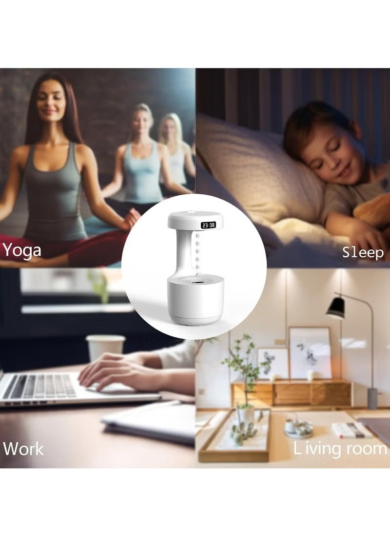 Anti-Gravity Humidifier, 600ML Humidifier for Bedroom, Mute Cool Mist Humidifiers, USB Desktop Humidifiers with 8h Working Time, Smart LED Display, Waterless Auto-Off, for Baby Home Office