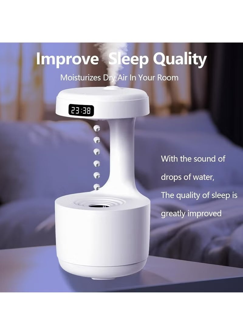 Anti-Gravity Humidifier, 600ML Humidifier for Bedroom, Mute Cool Mist Humidifiers, USB Desktop Humidifiers with 8h Working Time, Smart LED Display, Waterless Auto-Off, for Baby Home Office