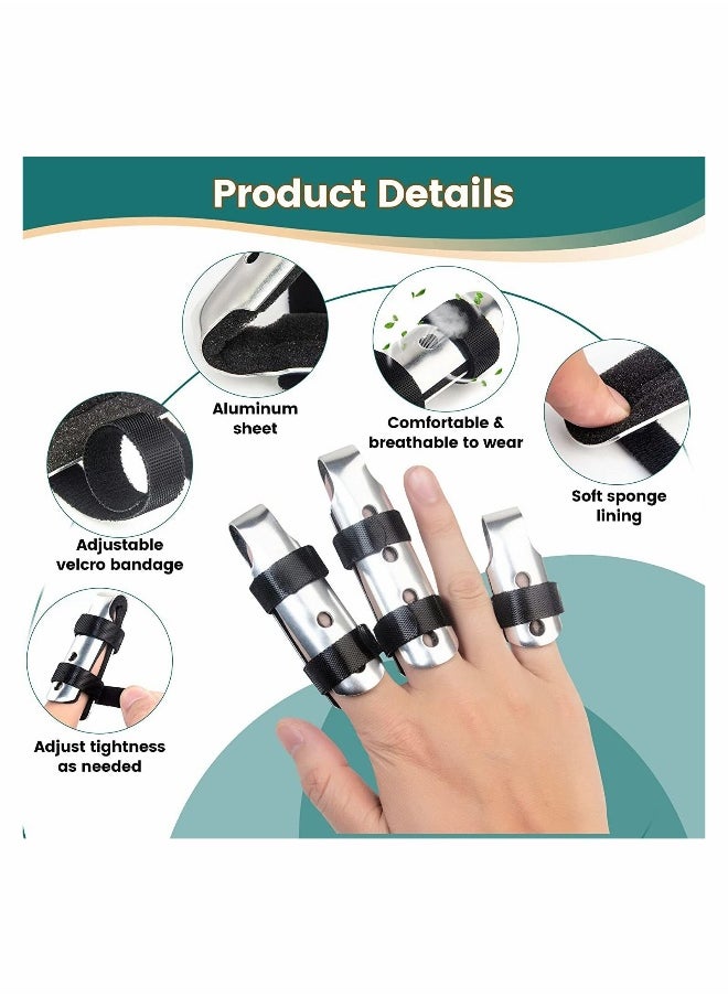 Finger Splint, 3 Size Aluminum Finger Splints, Metal Finger Support