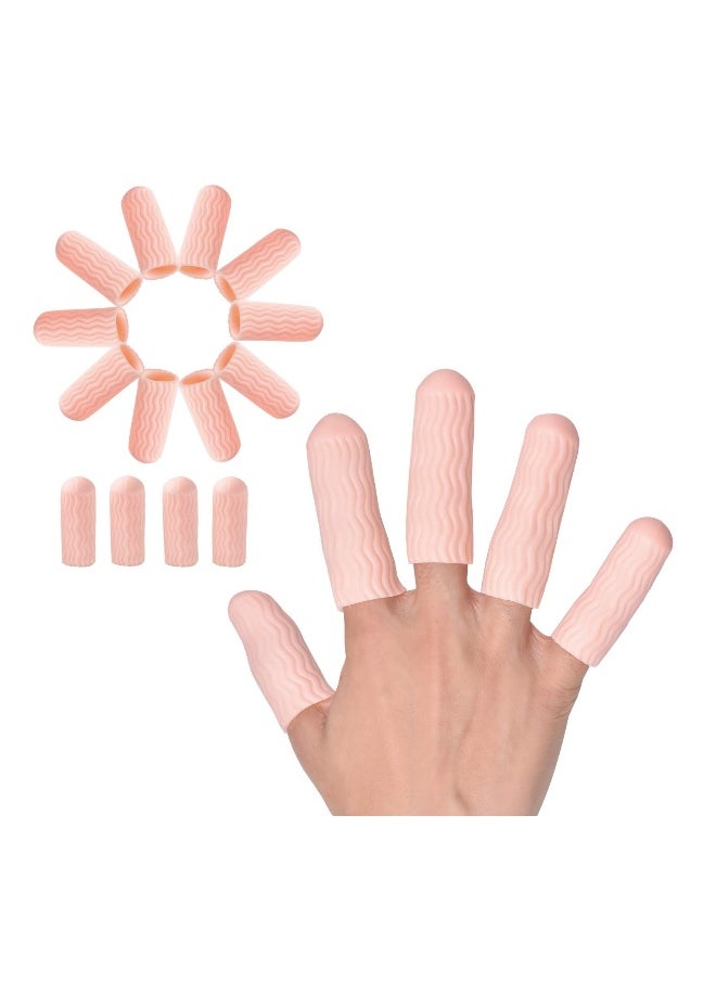 Finger Cots, Gel Finger Tips Protector, Finger Sleeves Great for Finger Cracking, Dermatitis, Psoriasis, Hand Eczema and More 14Pcs