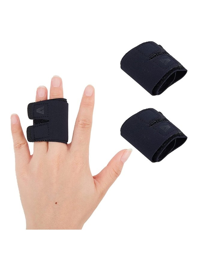 2 Pack Finger Splint, Reusable Finger Support Sleeves for Sport Injuries, Adjustable Elastic Trigger Finger Splints for basketball volleyball tennis