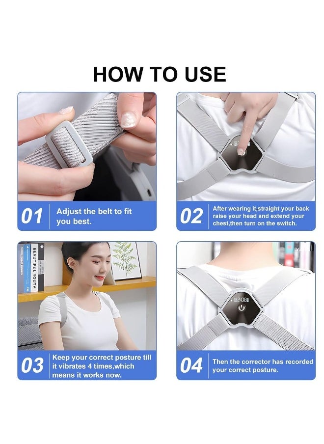 Intelligent Inductive Posture Corrector for Men Women Kids Adjustable high elastic Back Straightener Upright Scoliosis and Hunchback Posture Corrector 26-54 Inchs