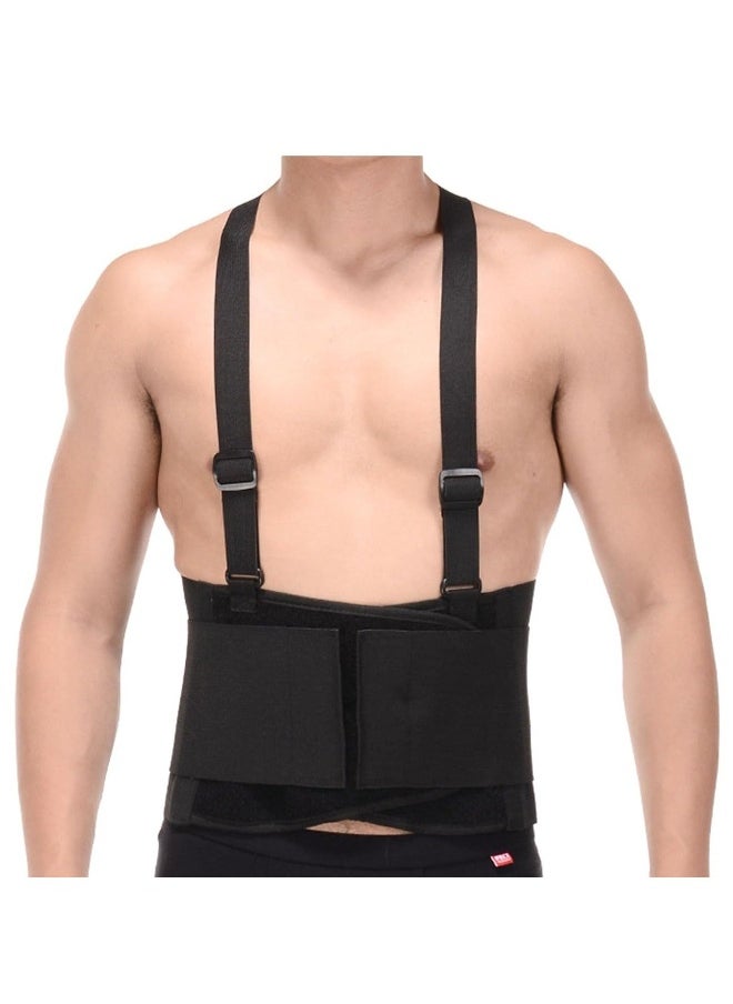 Ergonomic Lumbar Support Belt with Suspenders - Adjustable Back Brace for Pain Relief, Injury Recovery, Heavy Lifting - Unisex Sizes for Work & Daily Activities