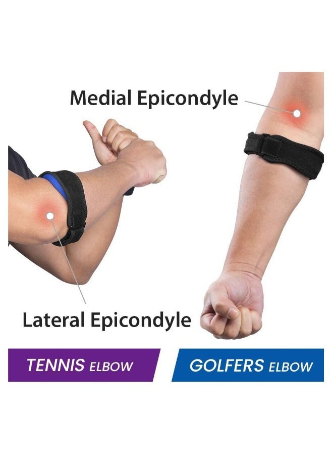 2 Pack Tennis Elbow Support Brace with Compression Pad Effective Pain Relief for Golfer’s Men Women