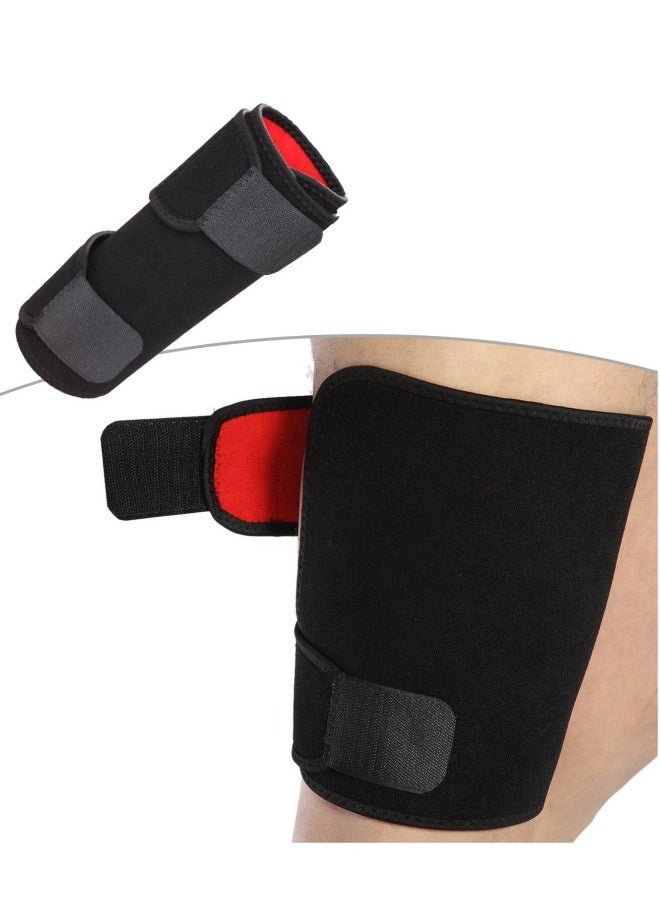 Adjustable Thigh Brace Support, Quadriceps Support and Thigh Wraps for Men and Women. Unisex Breathable Neoprene Non-Slip Hamstring Compression Sleeve