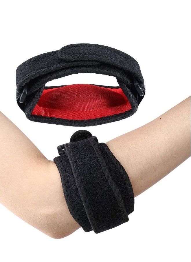 Elbow Support Brace, for Tennis and Golfer's Pain Relief, or Men Women, Adjustable Strap Arm Brace with EVA Compression Pad Weightlifting